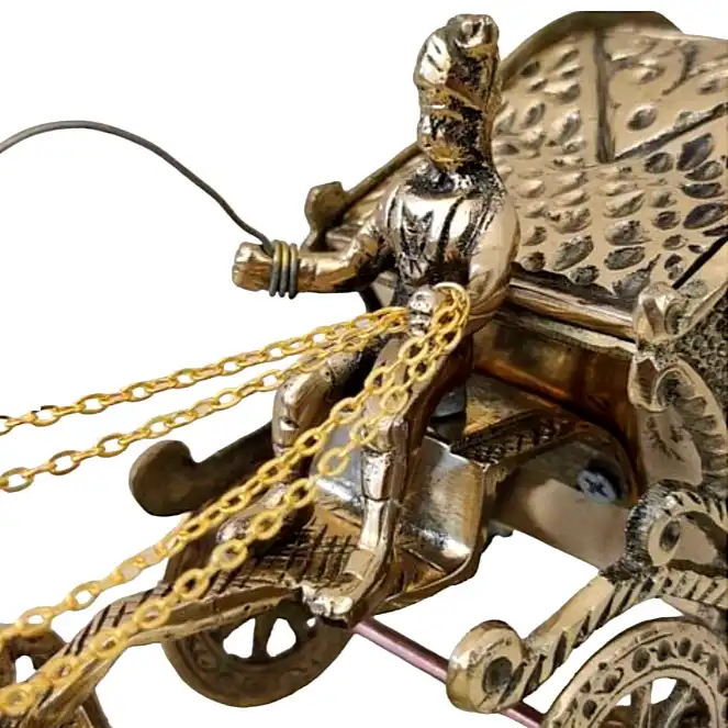 دکوری برنجی مدل کالسکه چهار اسب کد H-1186