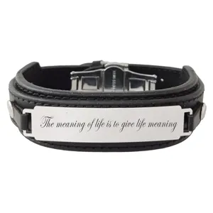 دستبند مردانه ترمه ۱ طرح the meaning of life کد Sam 296