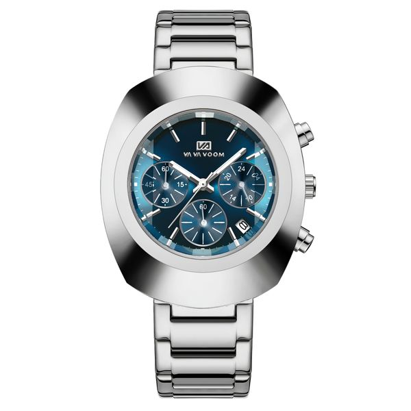 ساعت مچی عقربه‌ای کوارتز مردانه وا وا ووم مدل کلاسیک سه‌ موتور فعال کرنوگراف بند استیل کد ۲