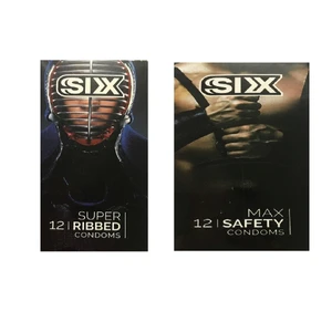 کاندوم سیکس مدل Max Safety بسته 12 عددی به همراه کاندوم سیکس مدل Super Ribbed