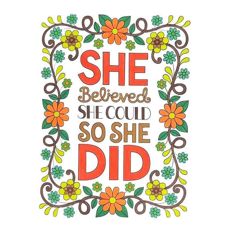 استیکر پارچه و لباس پاد آفرین مدل انگیزشی طرح دخترانه کد S2785