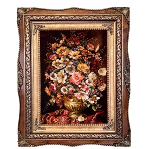 تابلو فرش دستباف طرح گلدان گل کد 1380