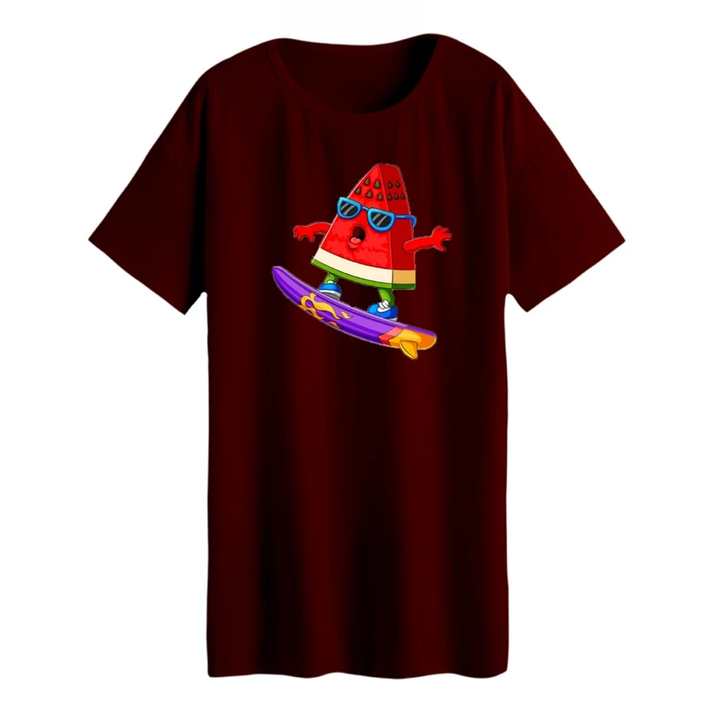 تی شرت لانگ آستین کوتاه زنانه مدل هندوانه یلدایی کد 02