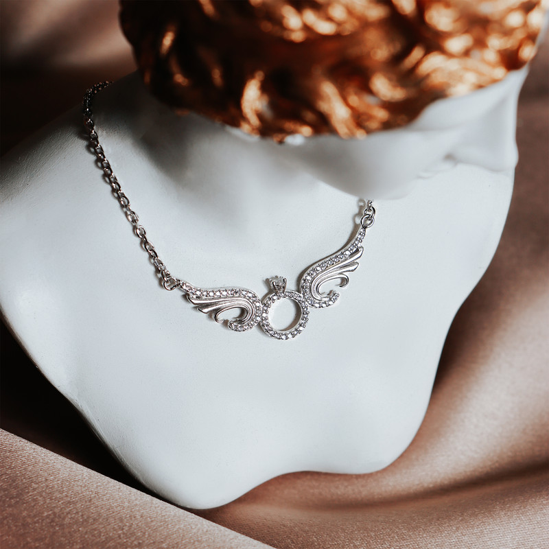 گردنبند نقره زنانه جی تی ای مدل بال فرشته