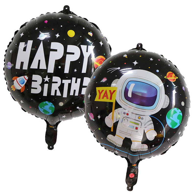 بادکنک فویلی لاکی بالونز مدل happy birthday طرح فضانورد