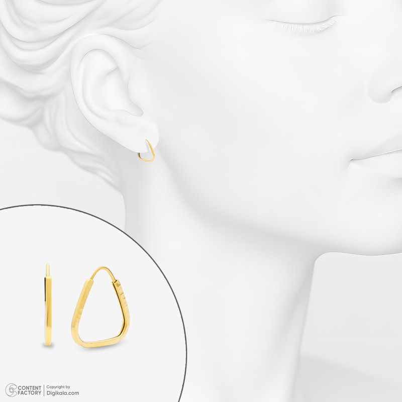 گوشواره حلقه‌ای طلا 18 عیار زنانه مایا ماهک مدل ME1250 - 2