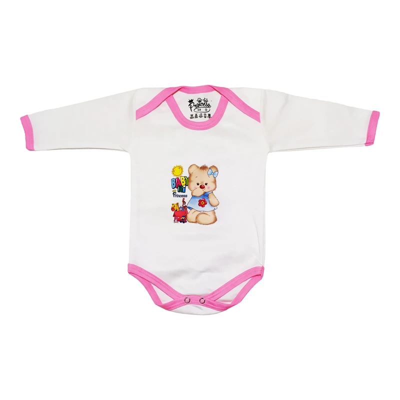 بادی آستین بلند نوزادی مدل خرس مهربان