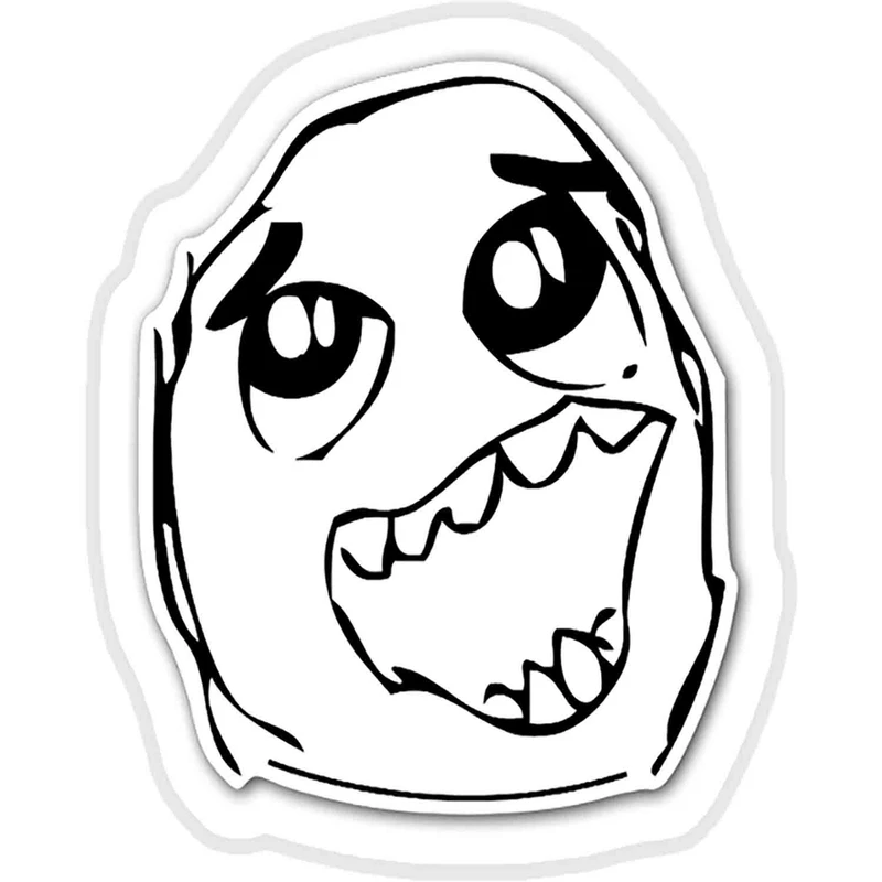 استیکر لپ تاپ طرح Rage face Happy daaah کد ST1522