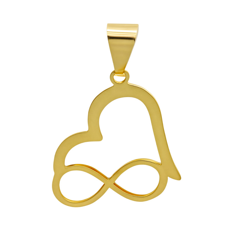 آویز گردنبند طلا 18 عیار زنانه گالری قو طلایی طرح قلب و بی نهایت