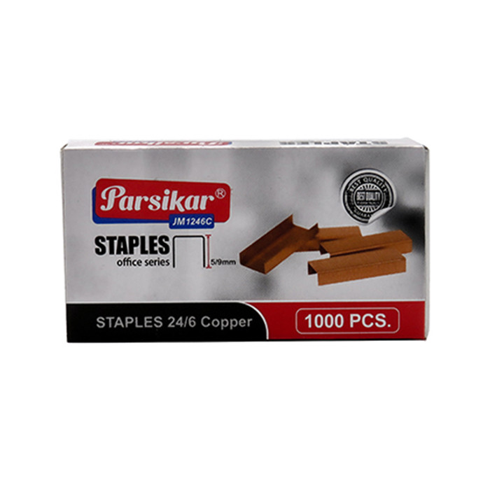 سوزن منگنه پارسی کار مدل JM1246S سایز 24/6 جعبه 10 بسته 1000 عددی