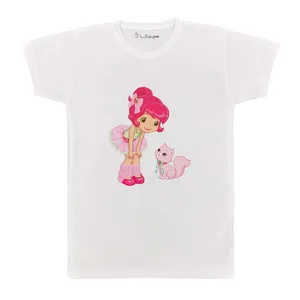 تی شرت بچگانه پرمانه طرح دختر توت فرنگی کد pmt.5172