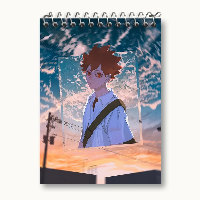 دفتر یادداشت 50 برگ خندالو مدل هیناتا انیمه هایکیو Haikyu کد 17769