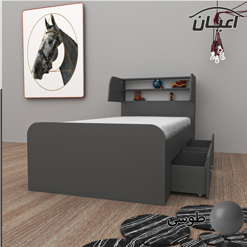 تخت خواب یکنفره اعیان مدل FH504 سایز 90x200 سانتی متر