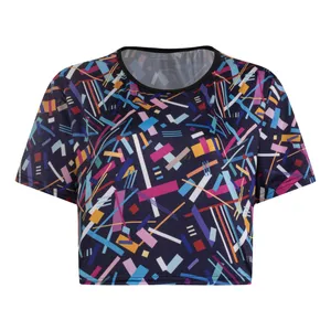 کراپ تی شرت آستین کوتاه ورزشی زنانه مدل G56