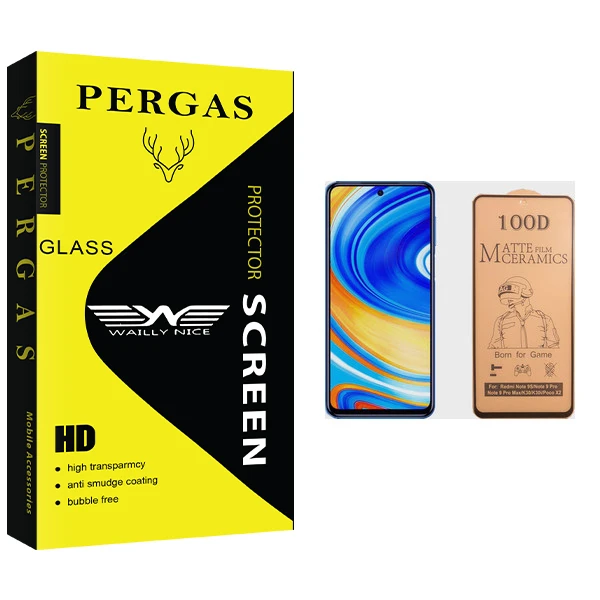 برای محافظ صفحه نمایش سرامیکی وایلی نایس مدل Pergas Glass مناسب گوشی موبایل شیائومی Redmi Note 9 Pro Max