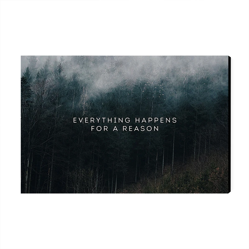 تابلو شاسی عرش مدل فانتزی نوشته انگیزشی Everything happens for a reason کد As1983