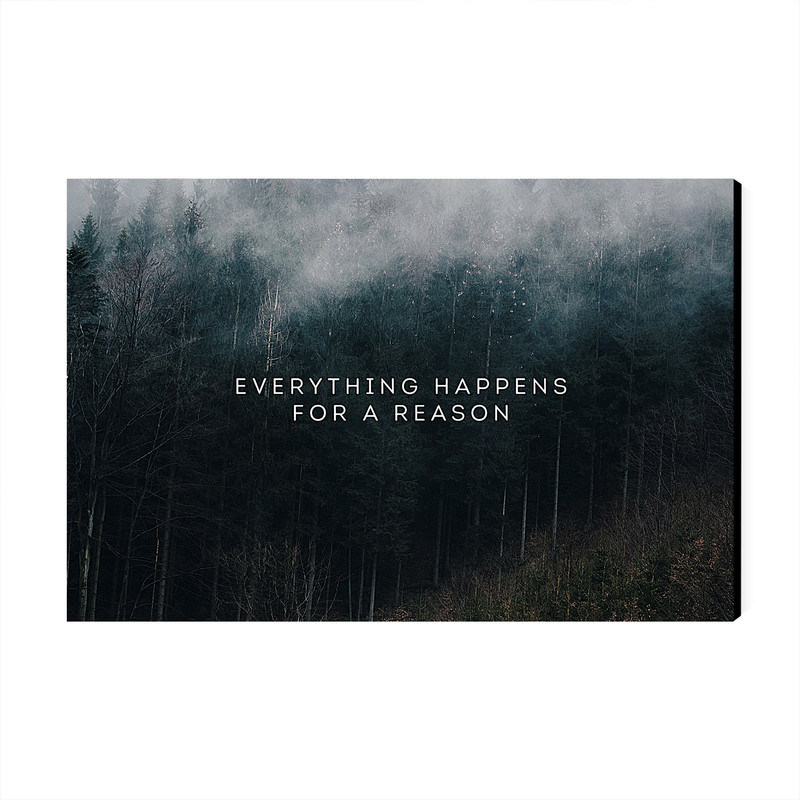 تابلو شاسی عرش مدل فانتزی نوشته انگیزشی Everything happens for a reason کد As1983