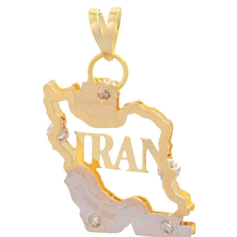 آویز گردنبند طلا 18 عیار زنانه طلای مستجابی طرح IRAN کد E1587