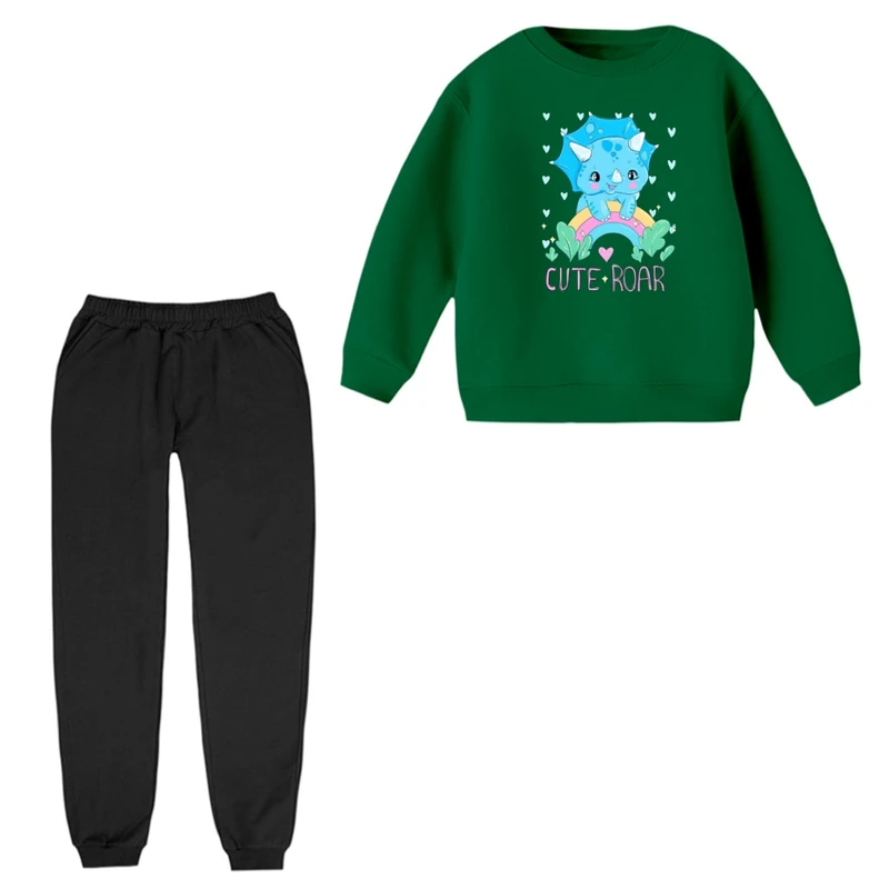 ست سویشرت و شلوار راحتی بچگانه مدل دایناسور کد 2 