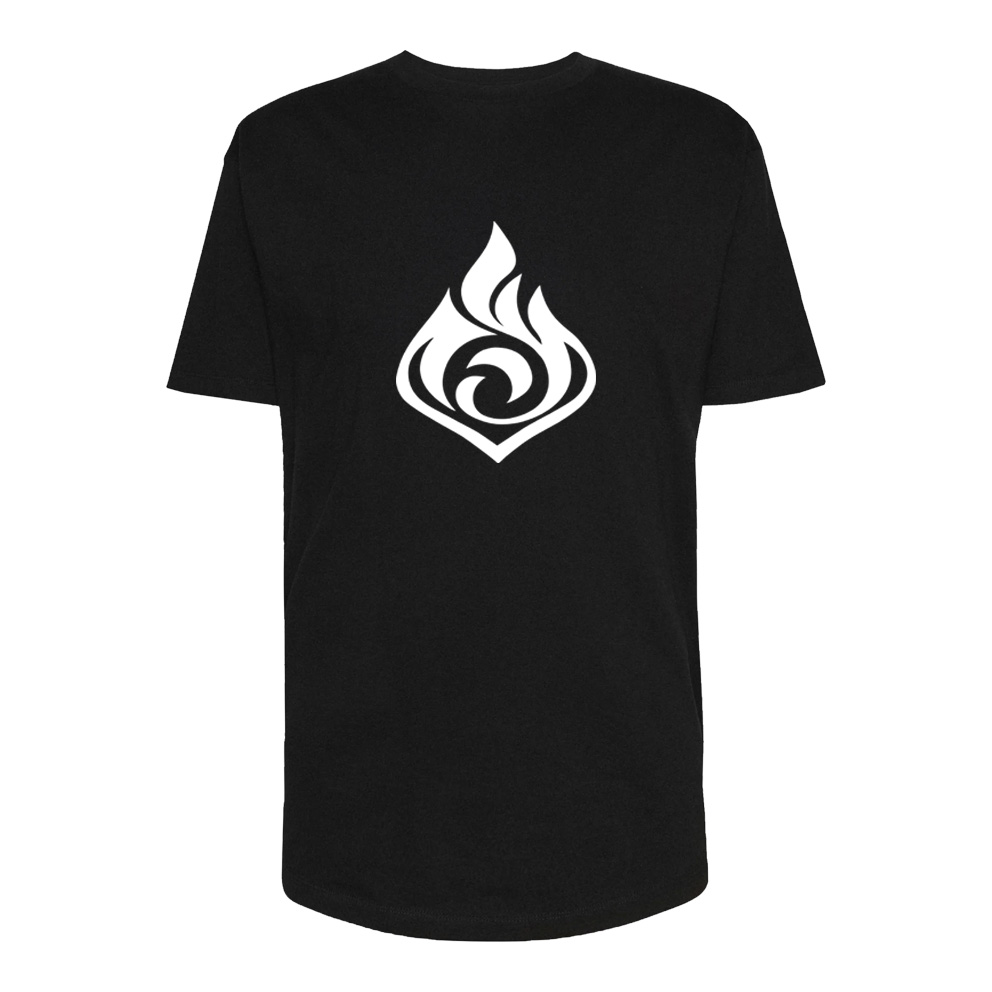 تی شرت لانگ زنانه مدل شعله آتش کد Sh122 رنگ مشکی