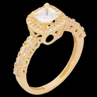 انگشتر طلا 18 عیار زنانه طلای مستجابی مدل سولیتر تک نگین کد N6 سایز 56