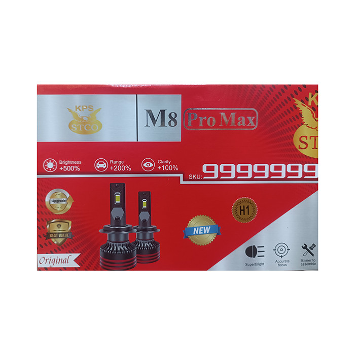 هدلایت خودرو استیکو مدل M8 pro max کد 1011 پایه H1  مجموعه دو عددی
