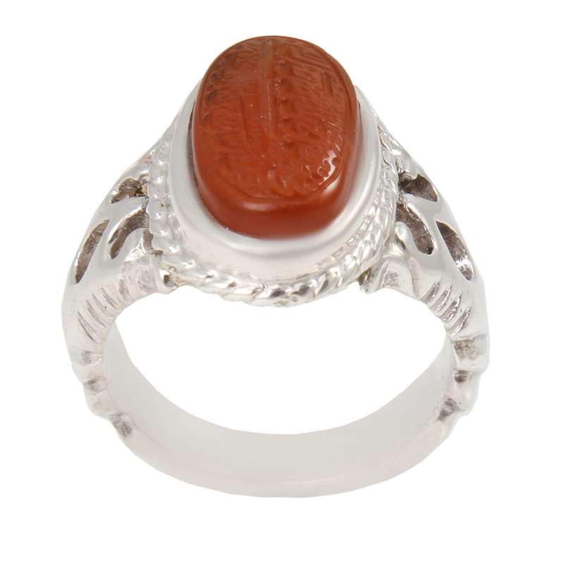 انگشتر نقره مردانه بازرگانی میلادی مدل سنگ عقیق یمنی رکاب دست ساز AM_1866