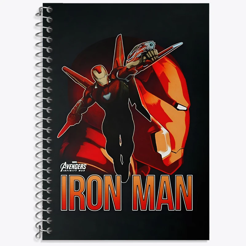 دفتر زبان 50 برگ خندالو مدل دو خط طرح مرد آهنی مارول (Marvel) کد N5711