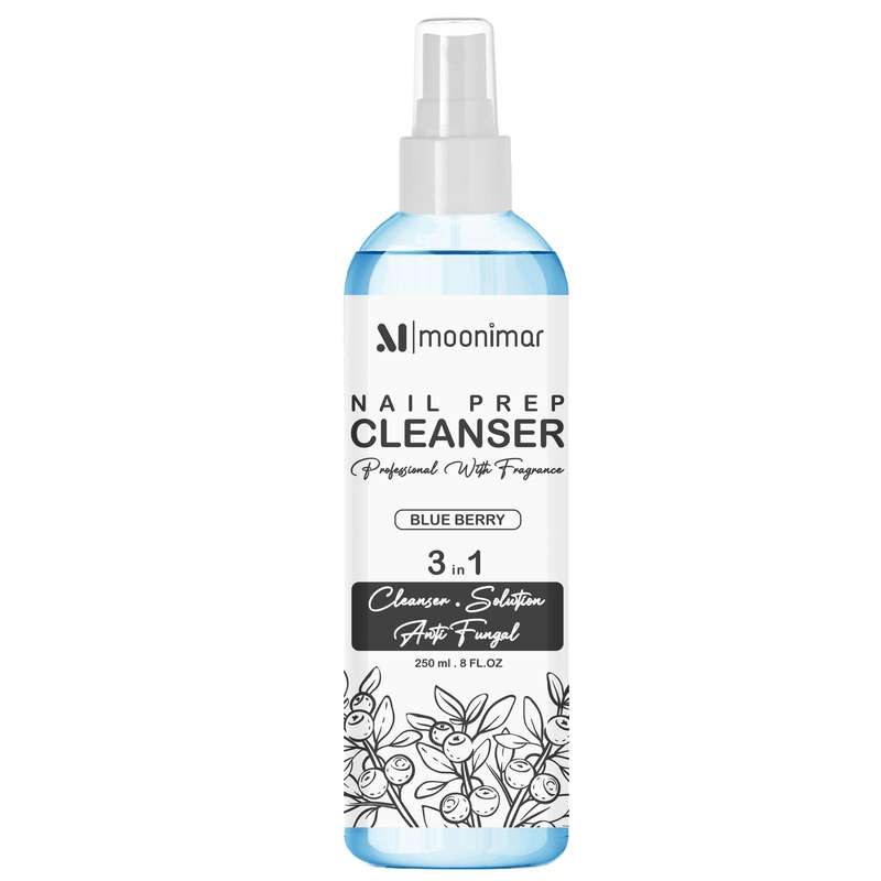 کلینزر کاشت ناخن مونیمار مدل Blue Berry حجم 250 میلی لیتر