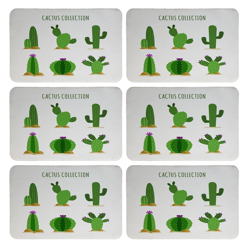 زیربشقابی طرح کاکتوس کد 8771 بسته 6 عددی 