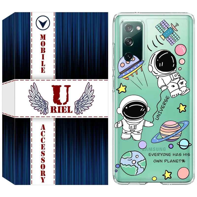 کاور یوریل مدل Clear کد 25 طرح فضانوردان مناسب برای گوشی موبایل سامسونگ Galaxy S20 FE