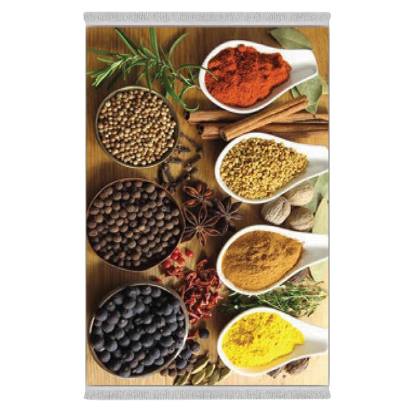 فرش پارچه‌ای دفه مدل فرشینه شانل مخمل ترک طرح فانتزی کد 90604