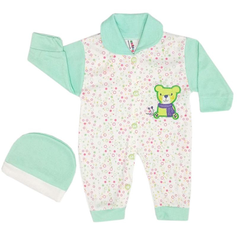 ست سرهمی و کلاه نوزادی مدل p17