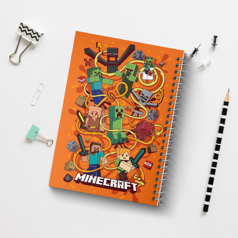دفتر مشق 100 برگ خندالو طرح ماینکرافت (Minecraft) کد F1083