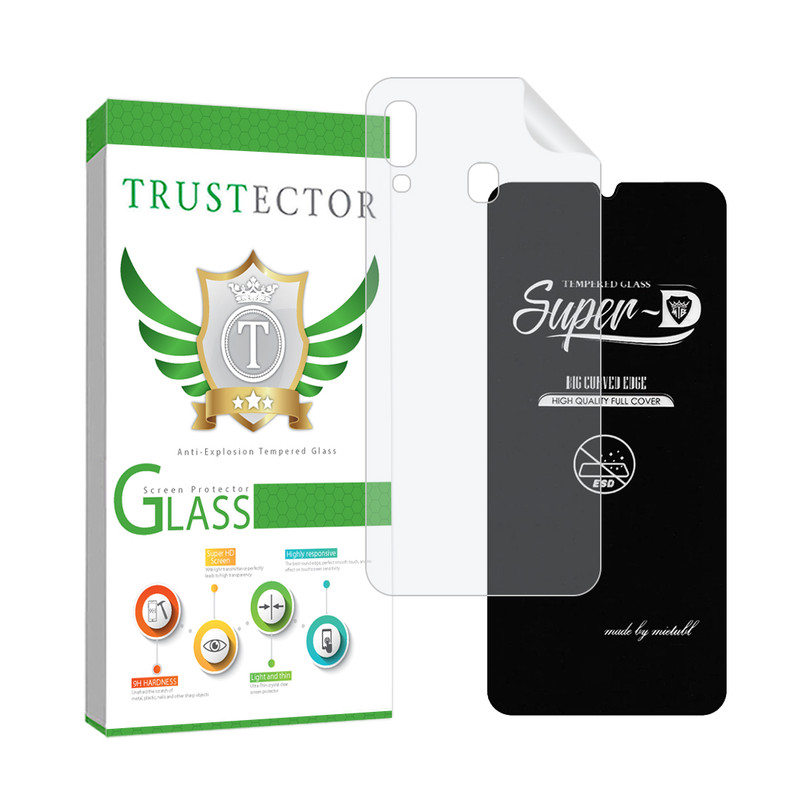 محافظ صفحه نمایش تراستکتور مدل SUPNABKTR مناسب برای گوشی موبایل سامسونگ Galaxy A20 / A30 به همراه محافظ پشت گوشی