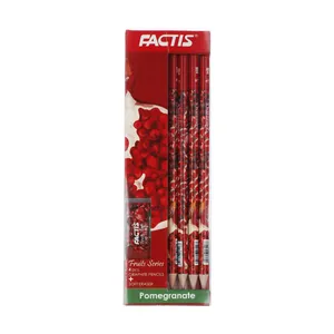 Factis Pomegranate Pencil Pack of 4 With Eraser