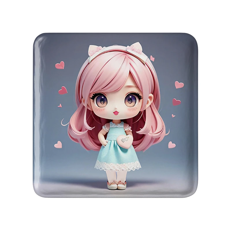 مگنت خندالو طرح دخترانه (Girlish) مدل مربعی کد 36863