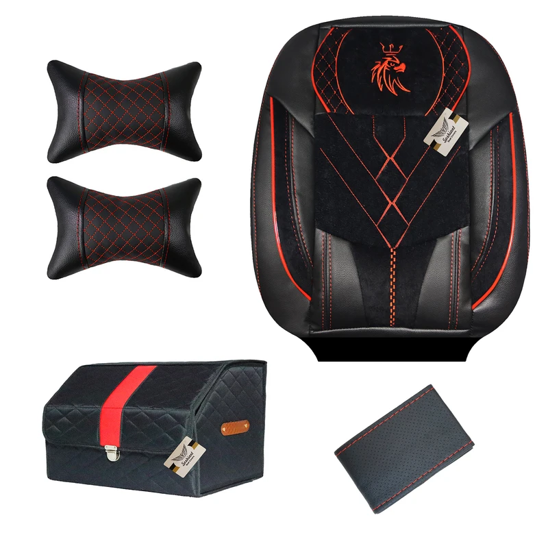  روکش صندلی خودرو سوشیانت مدل VIP مناسب برای پژو 207 به همراه پشت گردنی و جعبه و دور فرمان