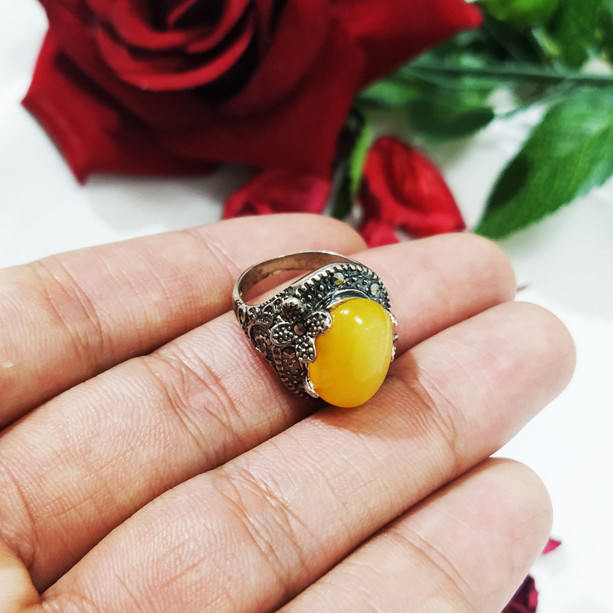 انگشتر نقره زنانه سلین کالا مدل شرف الشمس ce-As103 انگشتر نقره زنانه سلین کالا مدل شرف الشمس ce-As103