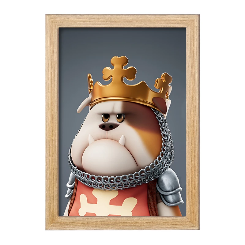 تابلو خندالو مدل سگ پادشاه کد F10051