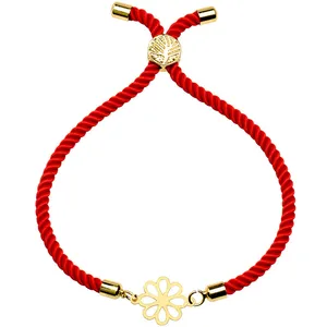 دستبند طلا 18 عیار زنانه الن نار طرح گل مدل N1653