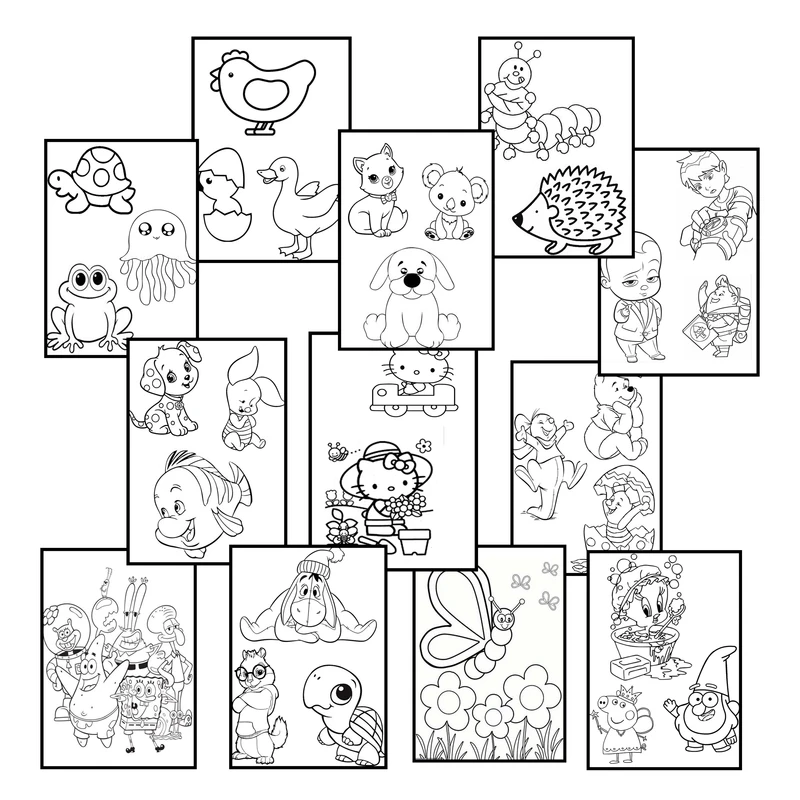 مقوا رنگ آمیزی مدل CHB136 سایز 21×15 سانتی متر مجموعه 12 عددی 