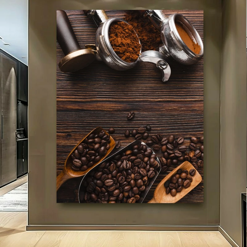 تابلو بوم مخمل طرح ابزار قهوه مدل دیپ کد GR1390