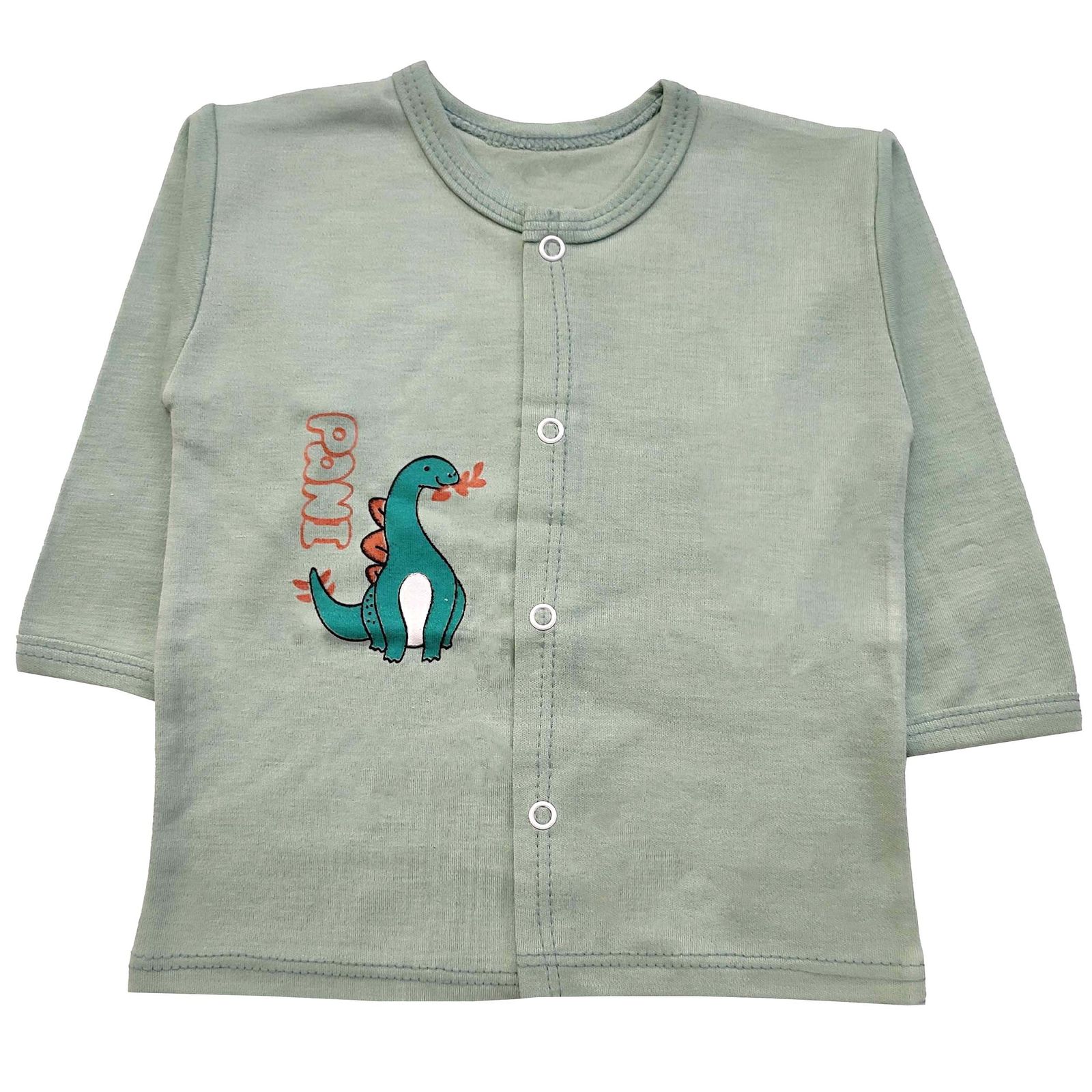 ست 3 تکه لباس نوزادی مدل دایناسور کد 3926 رنگ سبز -  - 2