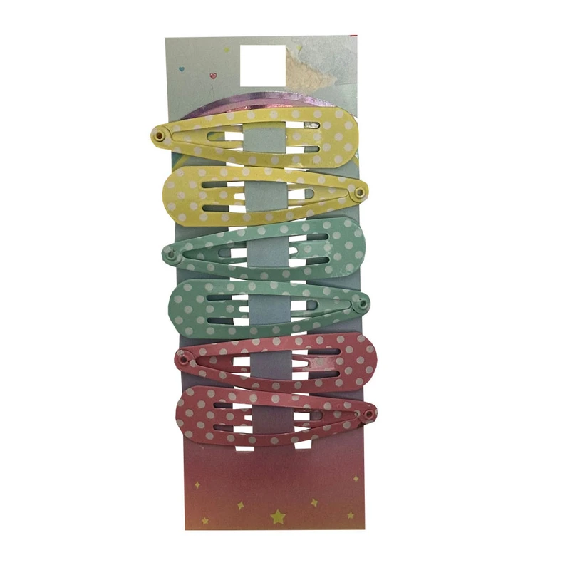 گیره مو دخترانه مدل خال خالی کد 8873 مجوعه 6 عددی