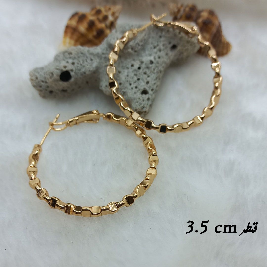 گوشواره زنانه ژوپینگ مدل رینگ کد NN 029 -  - 3