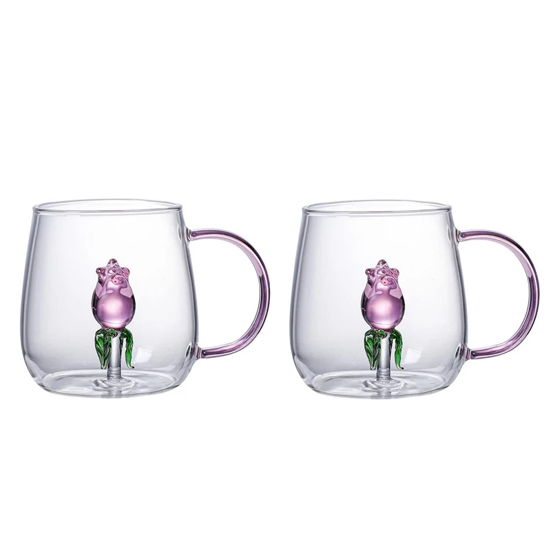 لیوان مدل داخل گلدار بروسیلیکات کد 1369n 2666 بسته دو عددی 