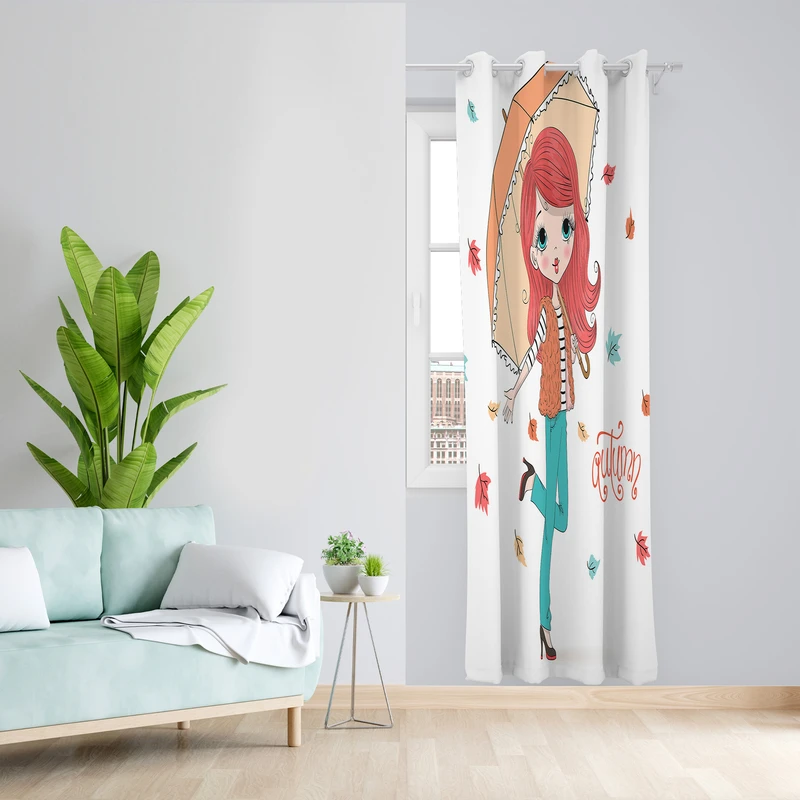 پرده طرح کودک مدل مخمل پانچی کد L 1102 Z سایز 140x200 سانتی متر