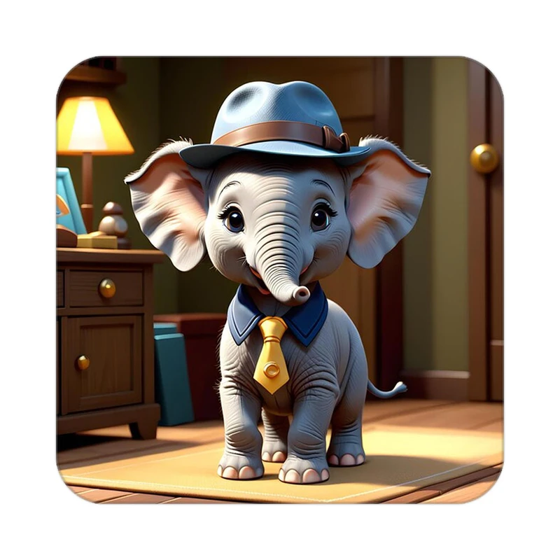 زیر لیوانی کاکتی طرح حیوانات کارتونی مدل mp27962