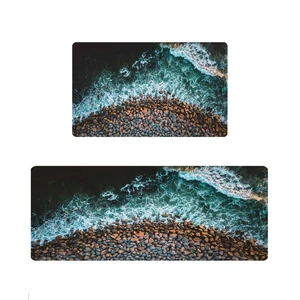 پادری طرح سنگ و دریا مدل فرش مخمل ست m/405/L مجموعه دو عددی